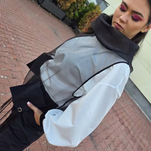 Bluza dama Alba,Tulle negru 52TJ