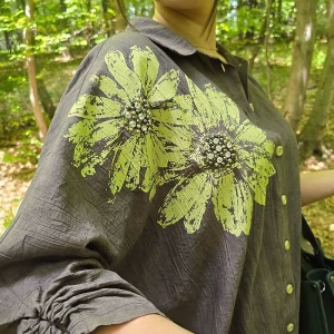 Compleu dama casual , cămasă maro + pantaloni verzi