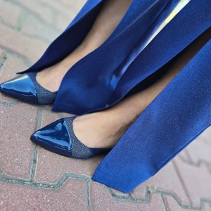 Pantalon evazat damă albastru 54TJ
