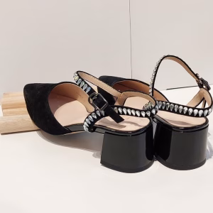 Pantofi dama eleganti negri piele naturală velur