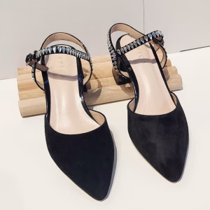 Pantofi dama eleganti negri piele naturală velur