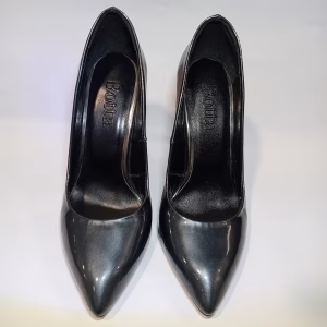 Pantofi stiletto damă bleumarin din piele naturală lăcuită, 09CR