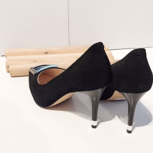 Pantofi stiletto damă negri din piele naturală 31TJ