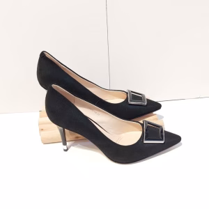 Pantofi stiletto damă negri din piele naturală 31TJ