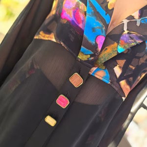 compleu damă 2 piese, camasa neagra, pantalon evazat 43TJ