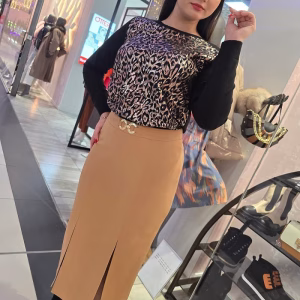fusta camel conica, eleganta