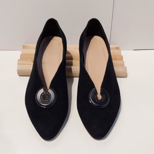 pantofi negri dama eleganti piele naturala intoarsa