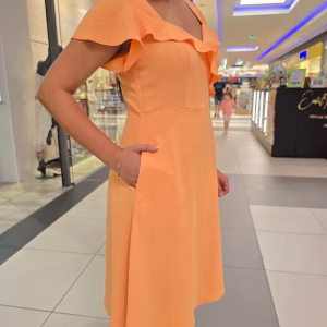 rochie dama portocaliu-piersică triplu voal , croială lejeră 97S