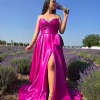 rochie lunga fucsia