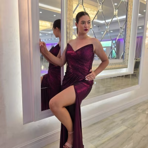 rochie lunga ocazie bordo, crapatura picior 35TJ