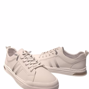 sneakers barbat alb piele naturală 14GM