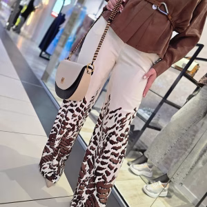 Compleu dama casual maro ivoire, pantaloni animal print 59TJ