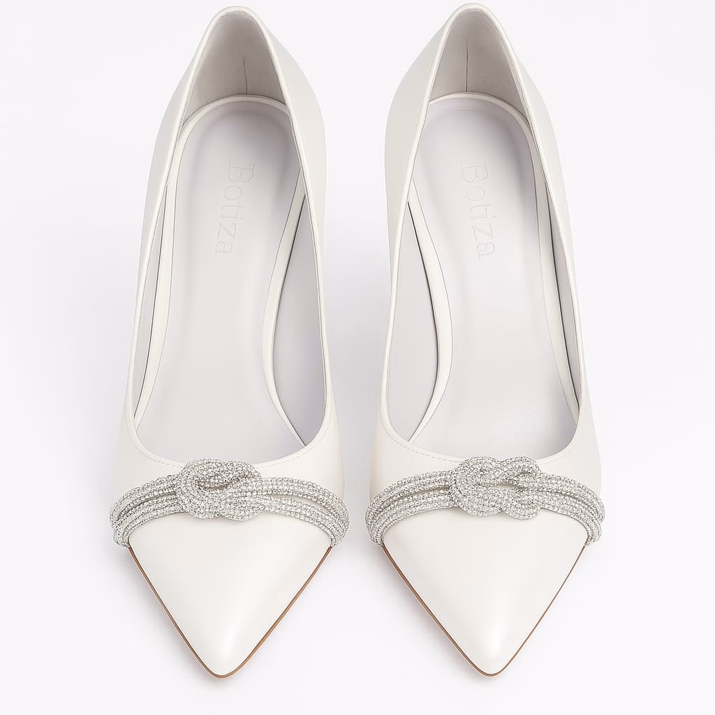 Pantofi stiletto dama albi piele naturala 100SV Pantofi stiletto dama albi piele naturala 100SV