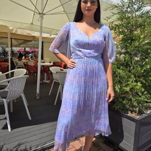 Rochie midi matase naturala lila 63TJ