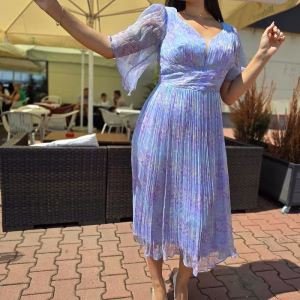 Rochie midi matase naturala lila 63TJ
